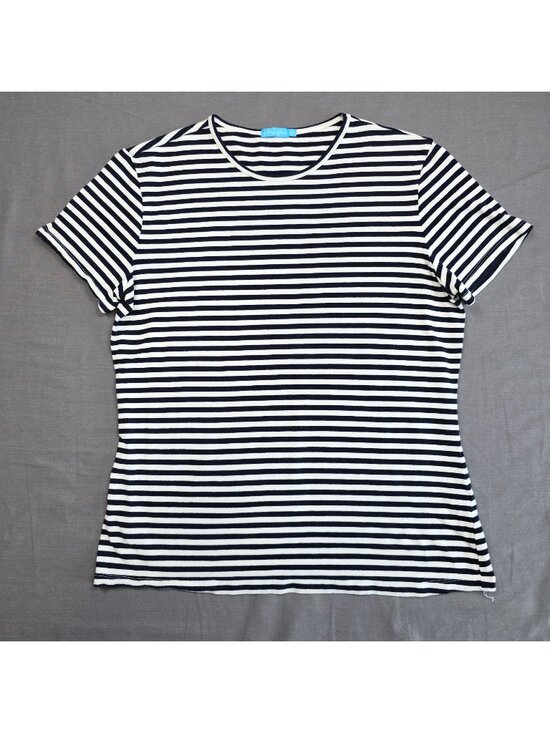 J. McLaughlin Tops - J McLaughlin M Nautical Striped Short Sleeve Top Navy/White Classic Cotton Modal